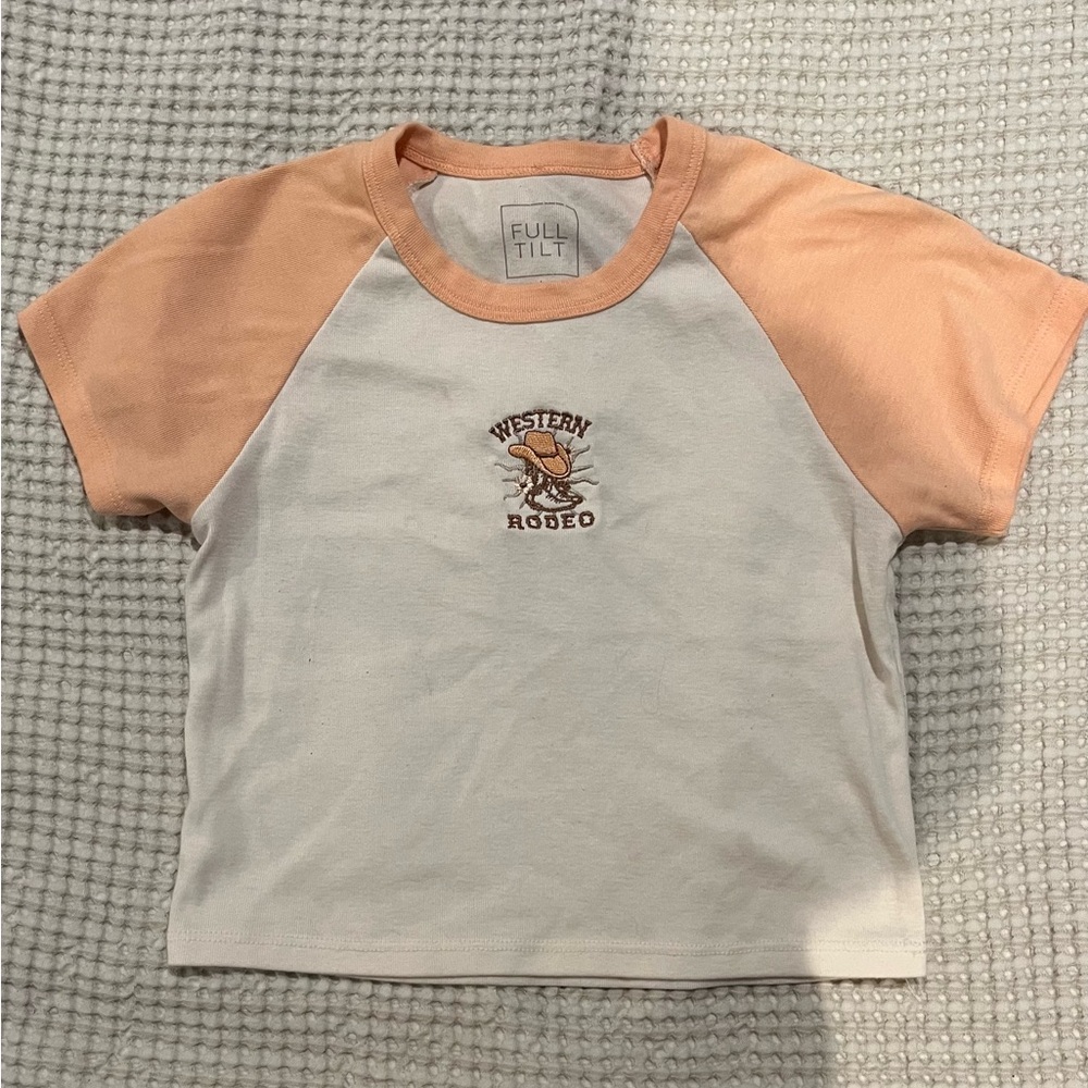 Full Tilt Kids Western Rodeo Tee - White and Peach